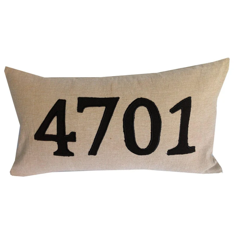House Number Lumbar Pillow Covers, Modern house number pillow cover