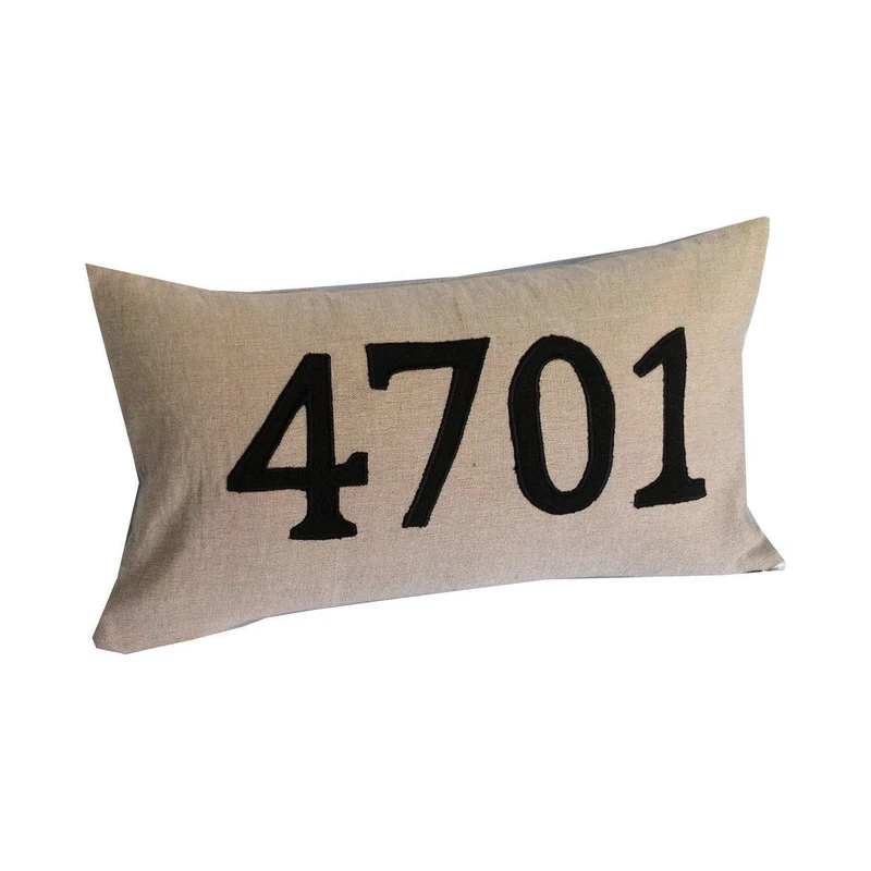 House Number Lumbar Pillow Covers, Modern house number pillow cover