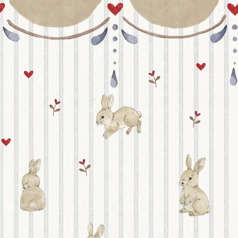 Dekornik Tapete Hasen hearts with ornament Streifen 50 x 280