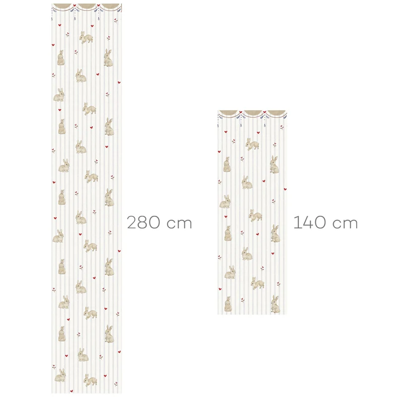 Dekornik Tapete Hasen hearts with ornament Streifen 50 x 280
