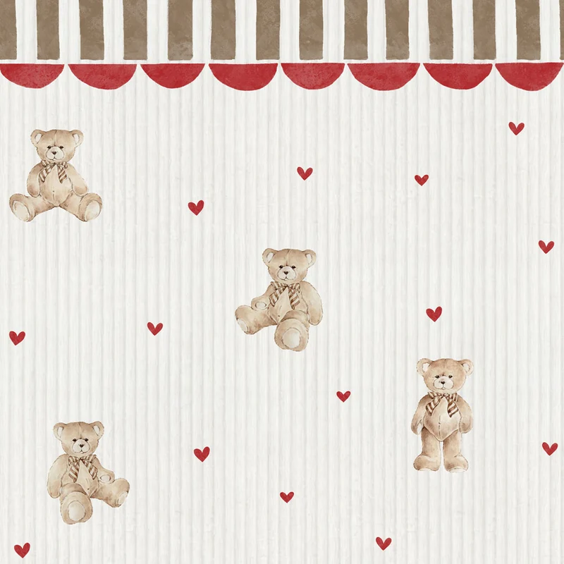 Dekornik Tapete Teddy bears with ornament Streifen 50 x 280