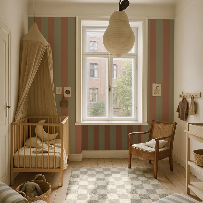 Dekornik Tapete Streifen green brown Streifen 50 x 280