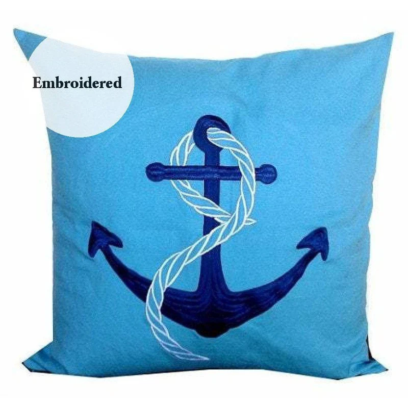 Coastal Pillows, Anchor Decorative Pillows 18x18