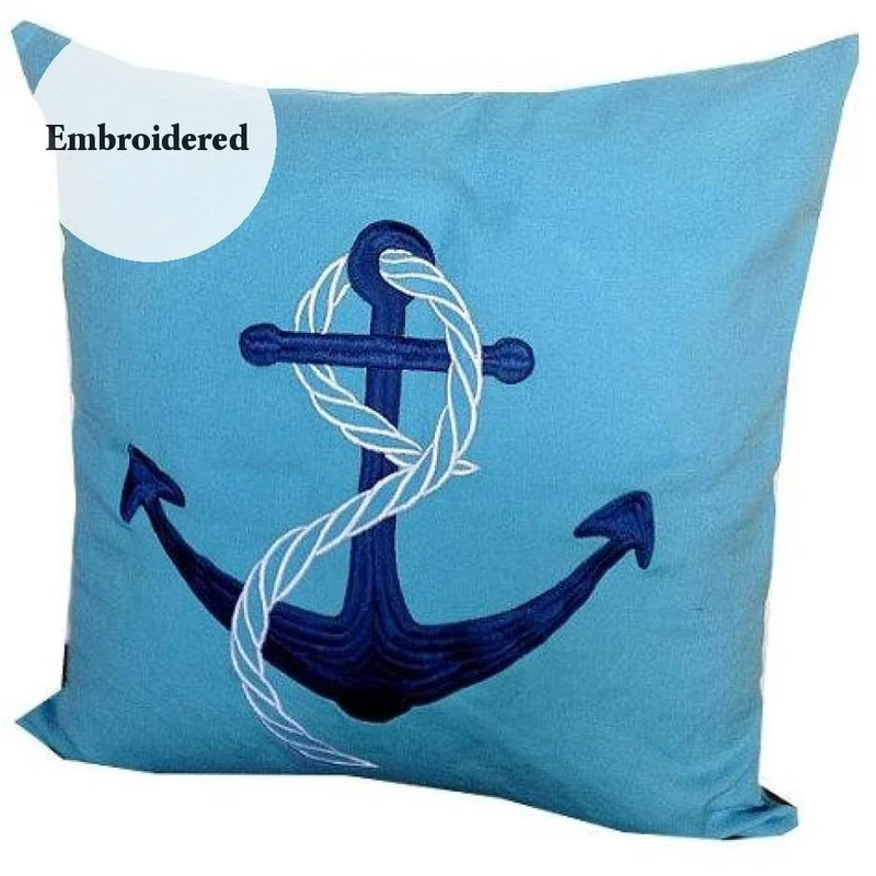 Coastal Pillows, Anchor Decorative Pillows 18x18