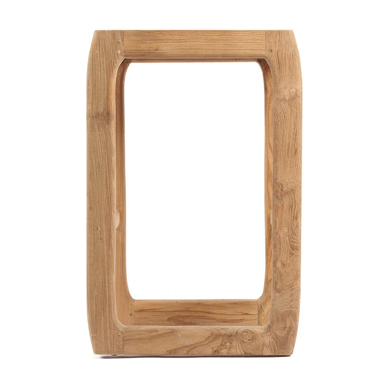 Tabouret de bar en teck naturel recyclé marron 42x42x70cm Ithaca - Bazar Bizar