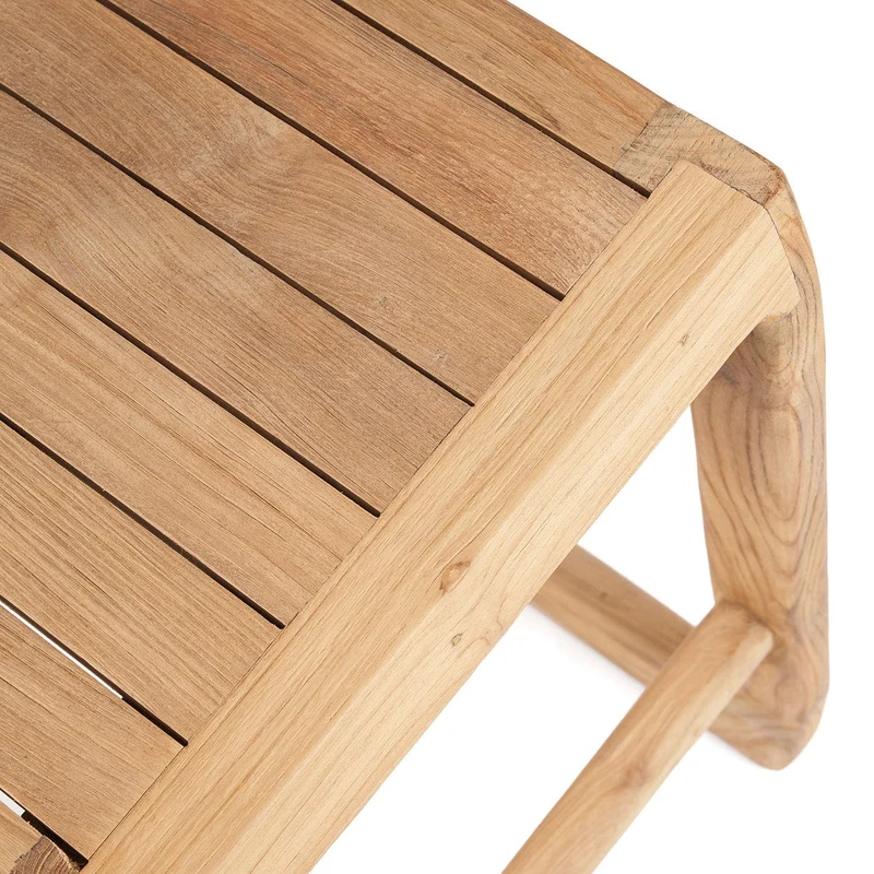 Tabouret de bar en teck naturel recyclé marron 42x42x70cm Ithaca - Bazar Bizar