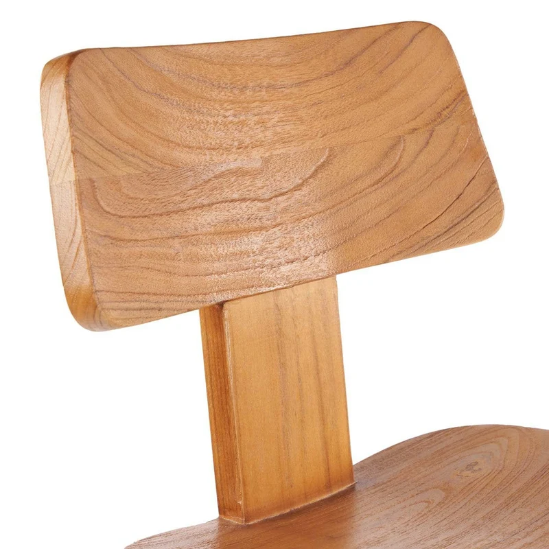 Chaise de bar en teck massif naturel 51x47x109cm LovYa - Bazar Bizar