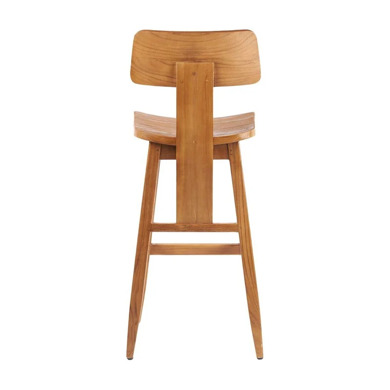 Chaise de bar en teck massif naturel 51x47x109cm LovYa - Bazar Bizar