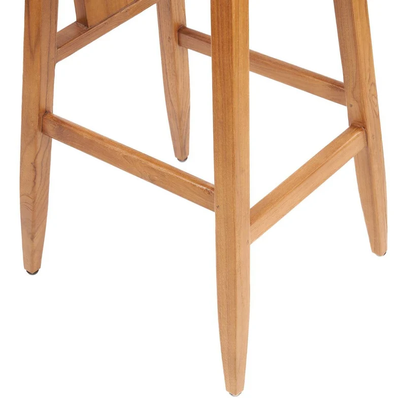 Chaise de bar en teck massif naturel 51x47x109cm LovYa - Bazar Bizar