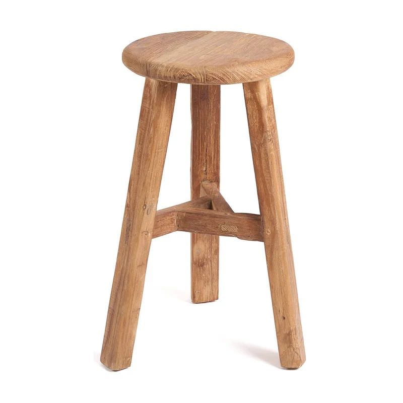 Tabouret de bar de jardin en teck massif naturel 44x44x70cm Fusuma - Bazar Bizar