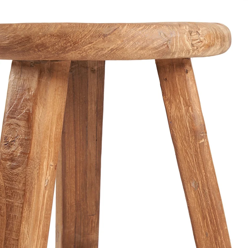 Tabouret de bar de jardin en teck massif naturel 44x44x70cm Fusuma - Bazar Bizar