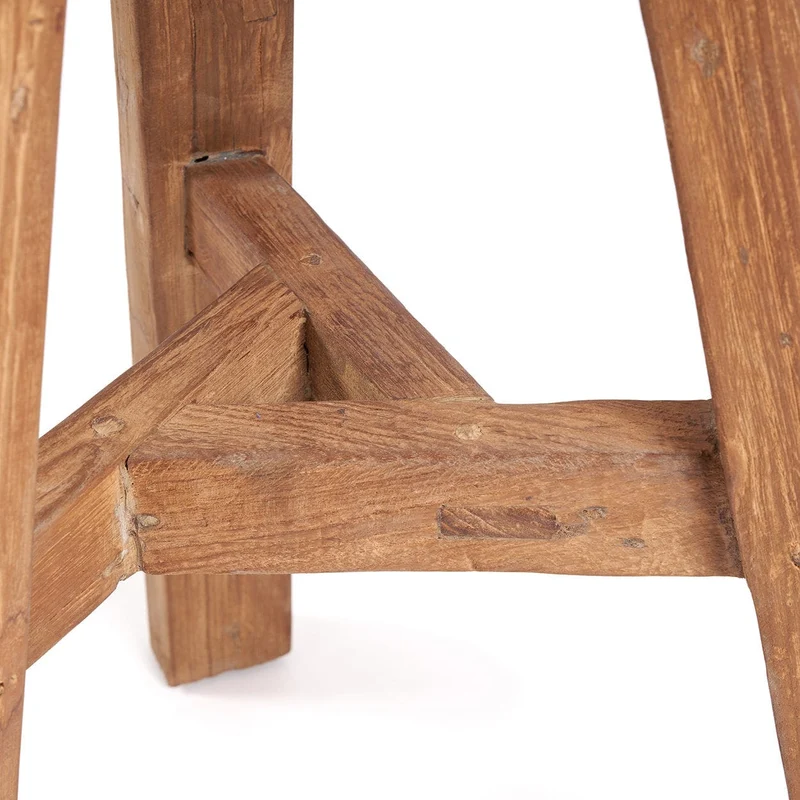 Tabouret de bar de jardin en teck massif naturel 44x44x70cm Fusuma - Bazar Bizar