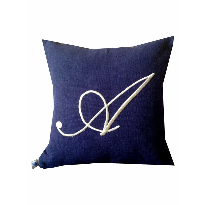 Navy Monogram Pillow Covers, Navy Letter Cushion Cover