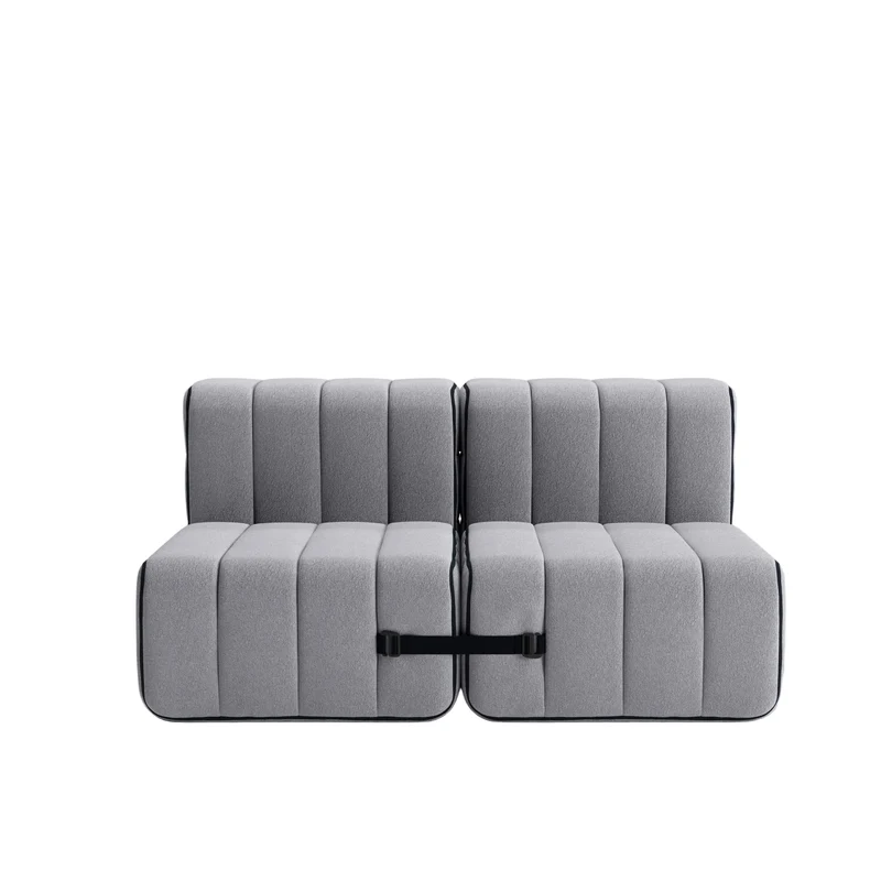 Canapé modulable 2 places en tissu Jet gris foncé 136x102x68cm Curt - Ambivalenz