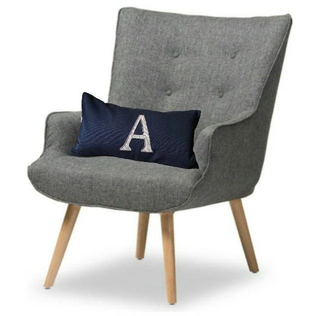 Navy Blue Monogram Throw Pillow Cover 12x24