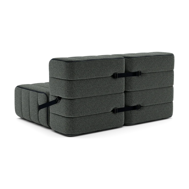 Canapé modulable 2 places en tissu Sera en laine grise 136x102x68cm Curt - Ambivalenz