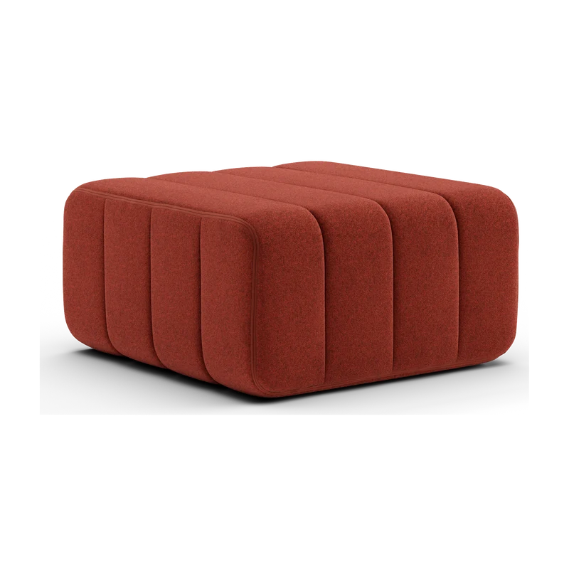 Module en tissu Dama en laine recyclée rouge 68x68x34cm Curt - Ambivalenz