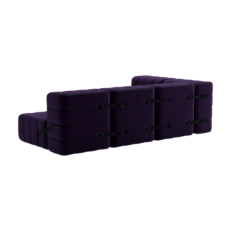 Canapé modulable d'angle en tissu Jet violet 238x170x68cm Curt - Ambivalenz