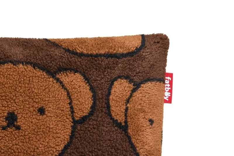 Coussin carré en tissu doux marron 50x50cm Square Pillow Teddy x Boris - Fatboy