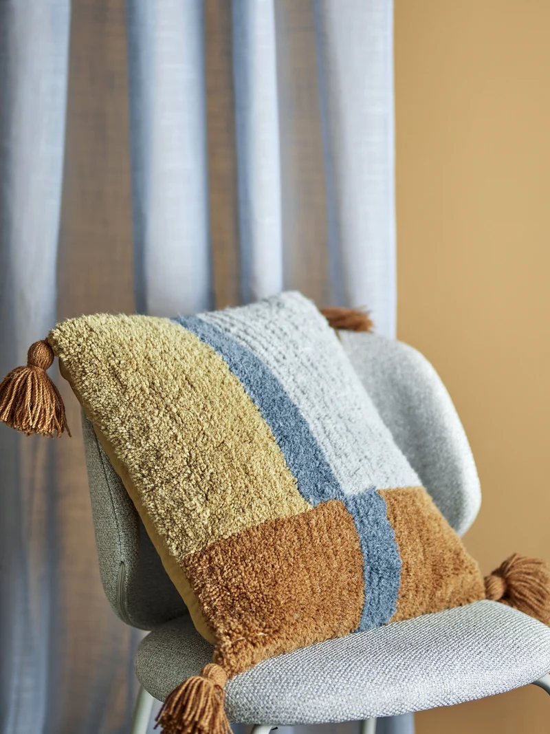 Centro Coussin Bleu Laine - Bloomingville