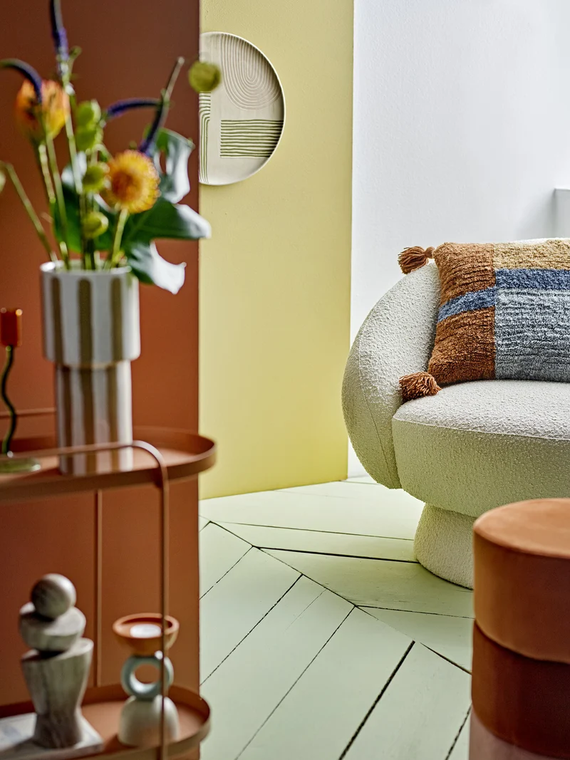 Centro Coussin Bleu Laine - Bloomingville