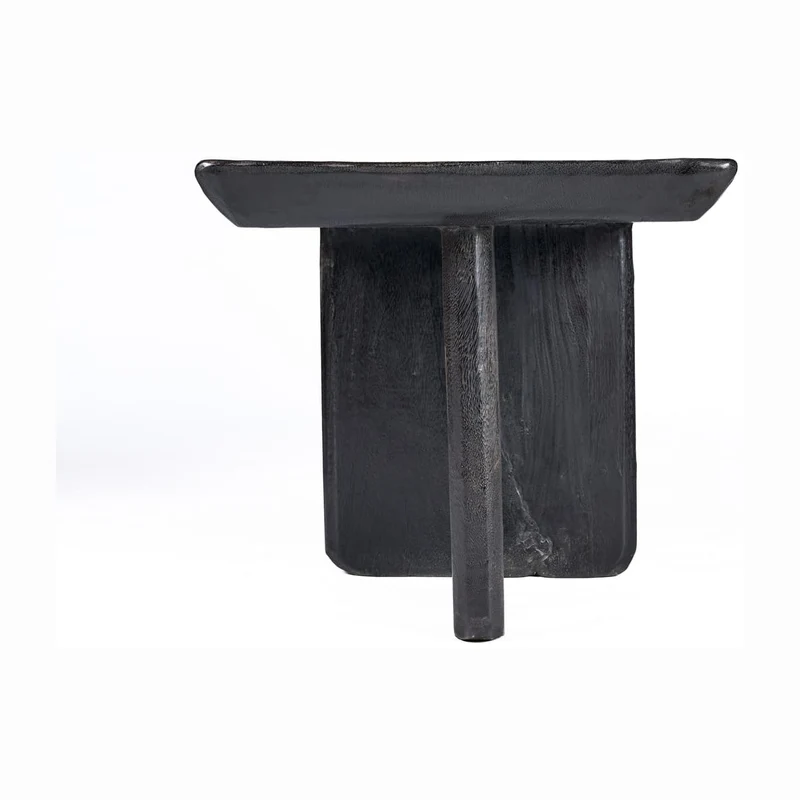 Table basse rectangulaire en bois de manguier massif noir 100x50x45cm Obsidian - Bazar Bizar