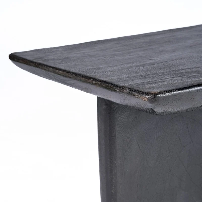 Table basse rectangulaire en bois de manguier massif noir 100x50x45cm Obsidian - Bazar Bizar