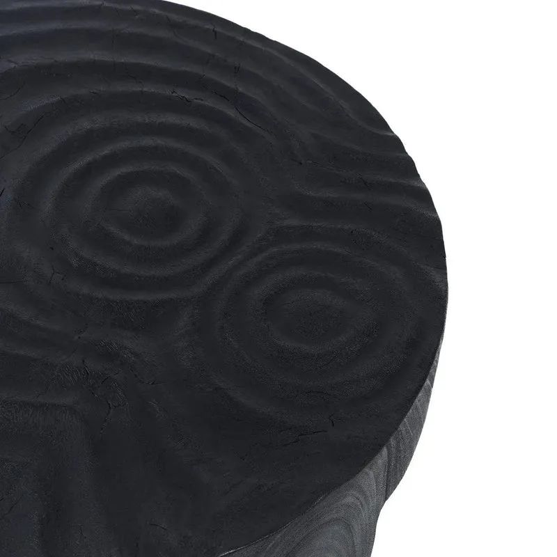 Table basse ronde en bois de suar noir 61x61x40cm Madero - Bazar Bizar