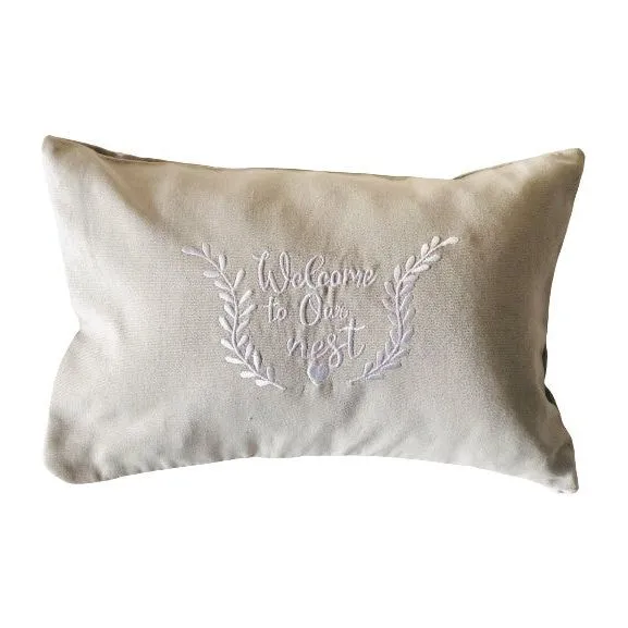 Welcome to the Nest Pillows | Cotton Pillows | Housewarming Pillow | Porch Pillow Cover | Zipper enclosure | Pillows with Inserts