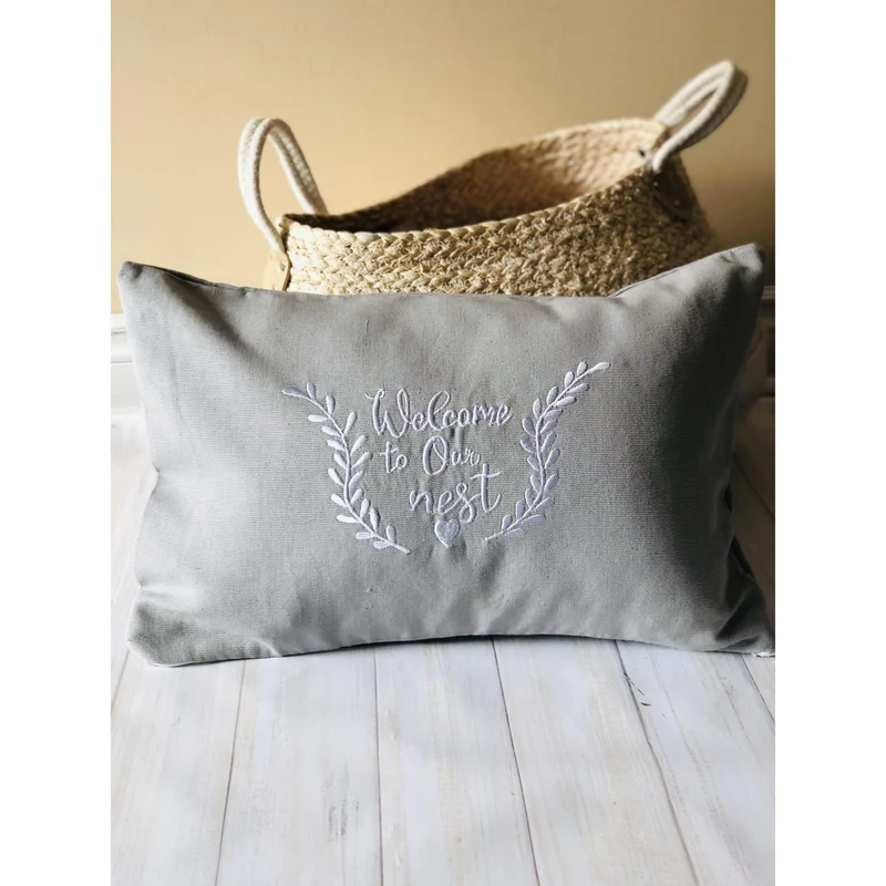 Welcome to the Nest Pillows | Cotton Pillows | Housewarming Pillow | Porch Pillow Cover | Zipper enclosure | Pillows with Inserts