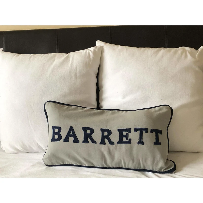 Gray Letter Pillows, Personalized Name Pillows