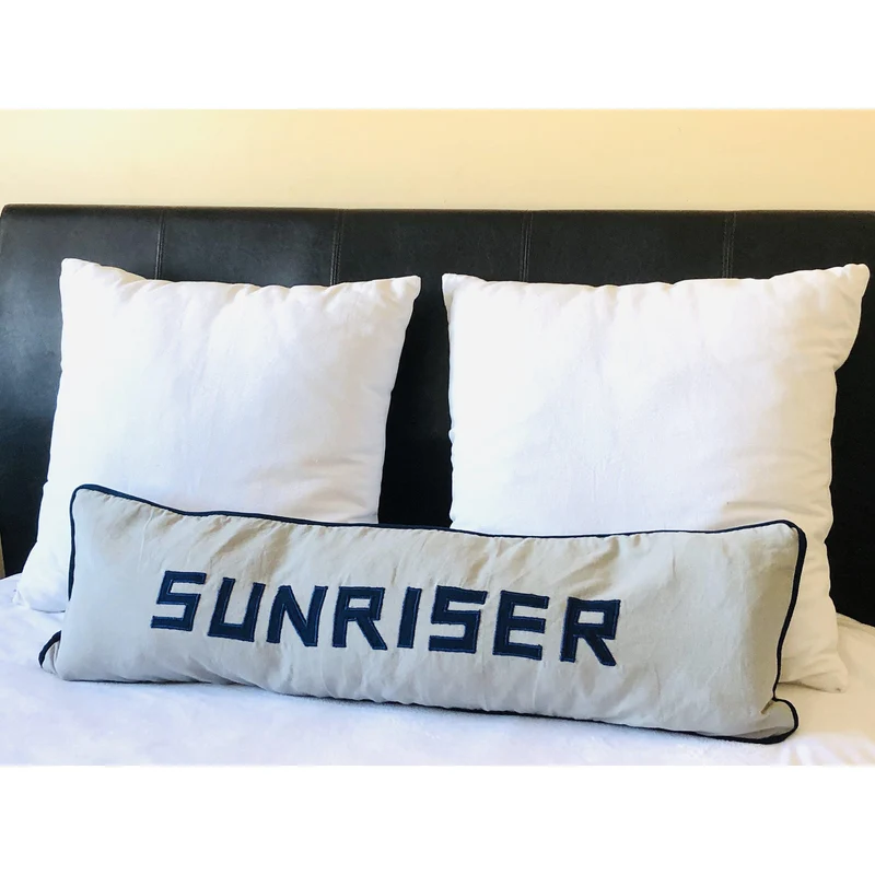 Sunrise Appliqué Word Long Headboard Pillows