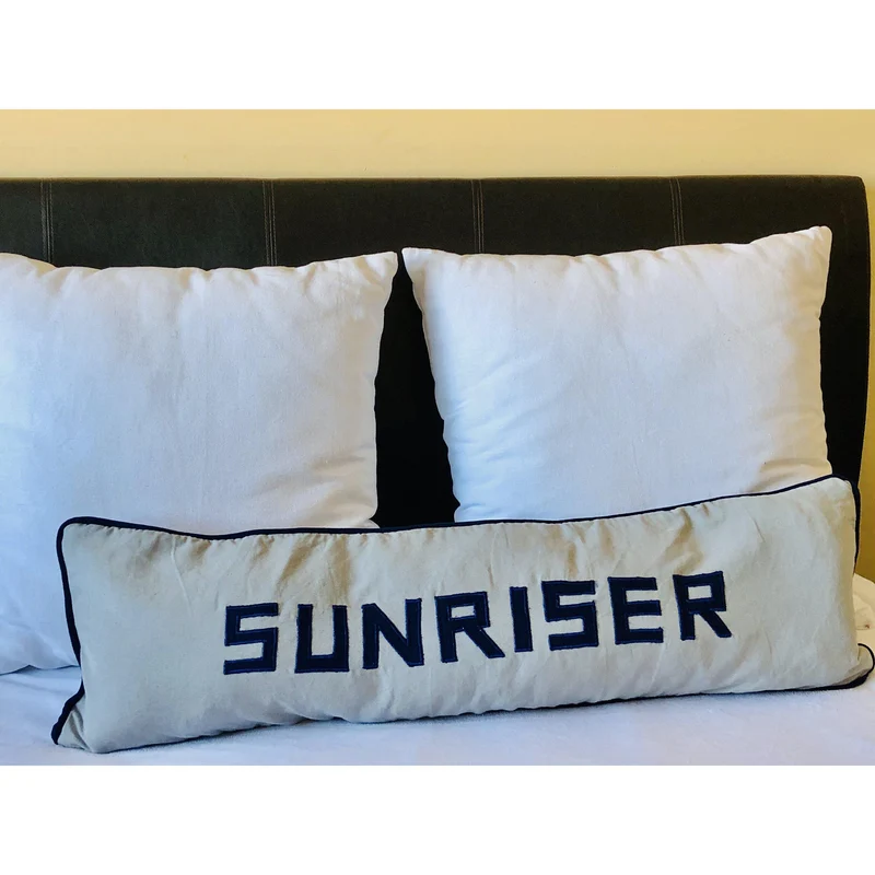 Sunrise Appliqué Word Long Headboard Pillows