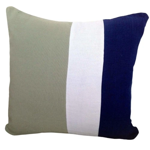 Color block Pillows Grey, White and Navy 16x16"