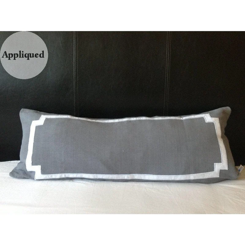 Long Lumbar Gray Pillows (14x35)