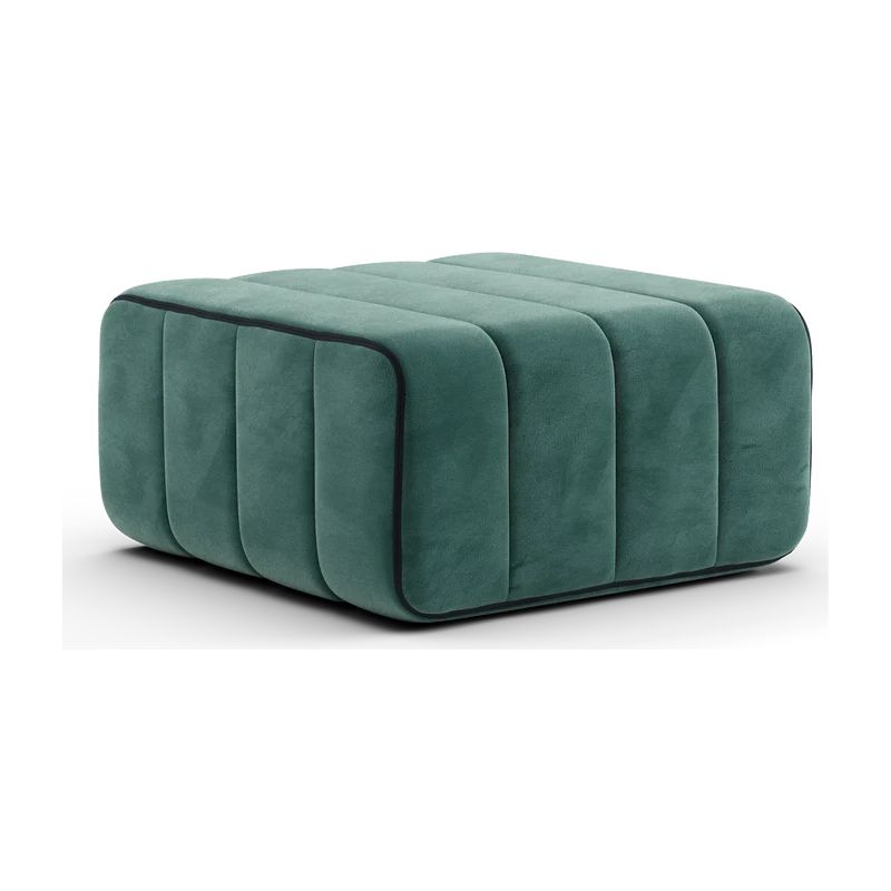 Module en tissu velours Barcelone vert 68x68x34cm Curt - Ambivalenz