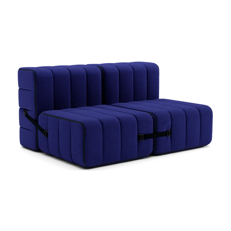 Canapé modulable 2 places en tissu Jet gris foncé 136x102x68cm Curt - Ambivalenz