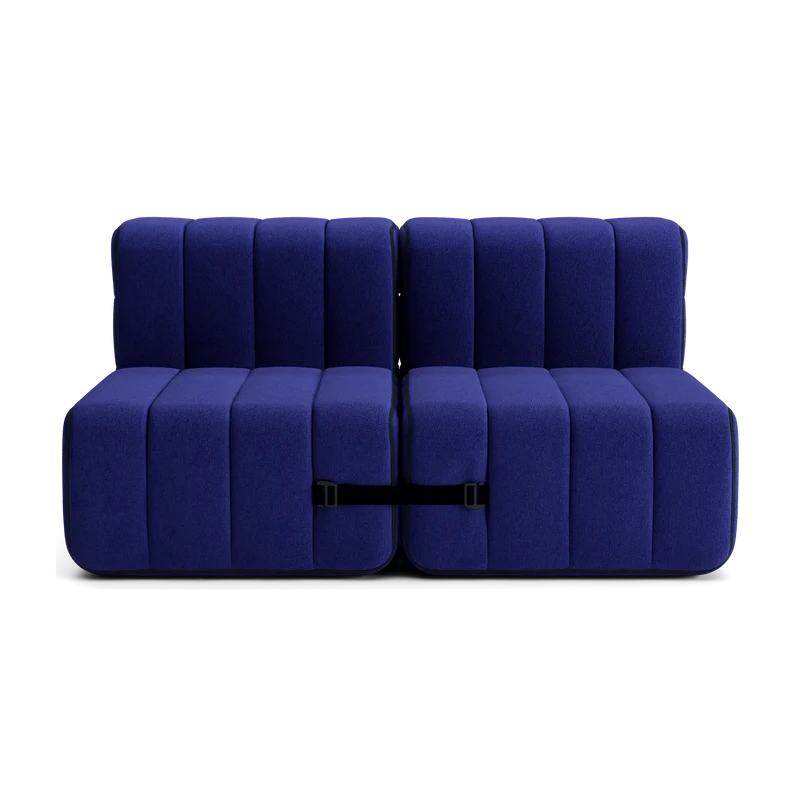 Canapé modulable 2 places en tissu Jet gris foncé 136x102x68cm Curt - Ambivalenz