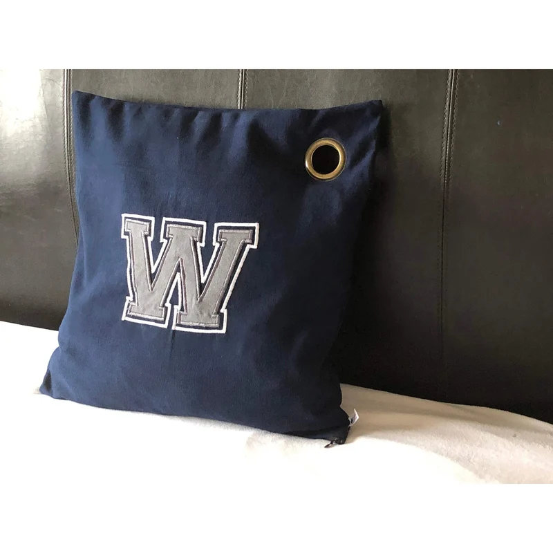 College Blue Varsity Throw Pillows