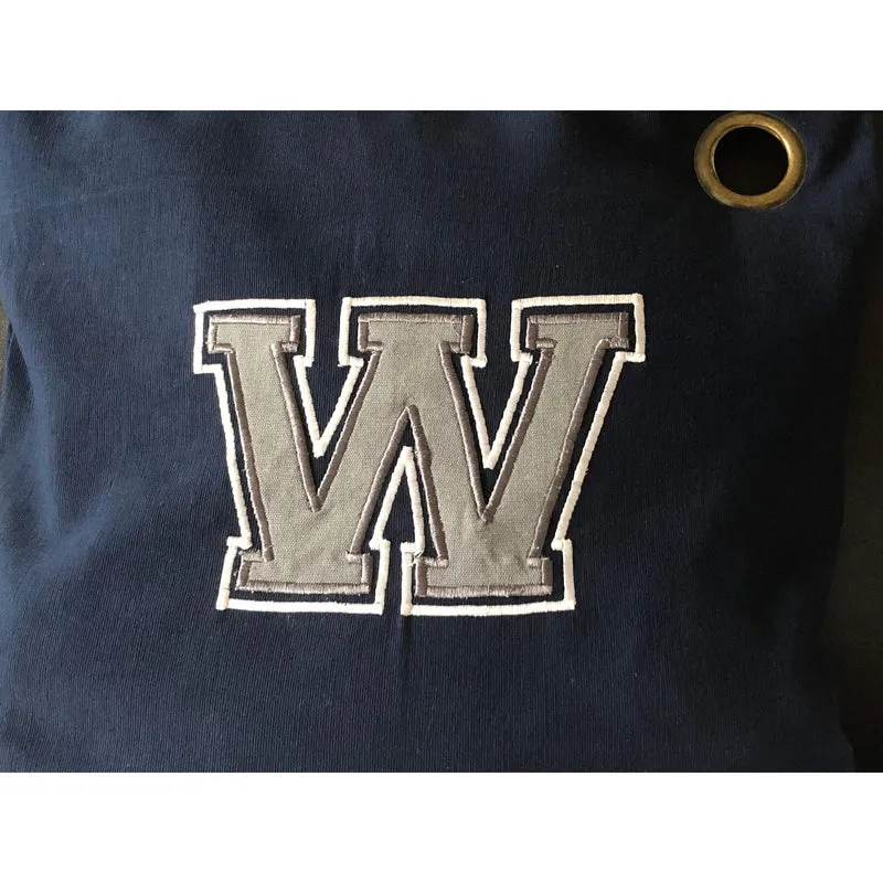 College Blue Varsity Throw Pillows