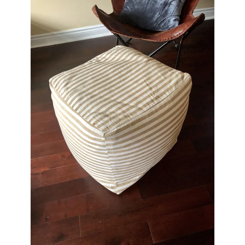 Square Pouf Ottoman Cover, Square floor pillow, Ottoman Pouf
