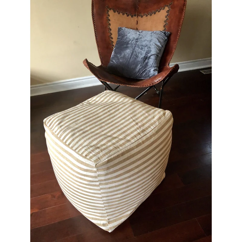 Square Pouf Ottoman Cover, Square floor pillow, Ottoman Pouf