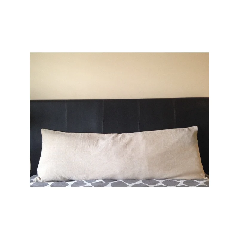 Beige Long Lumbar Body Pillow Cover, 20 x 54