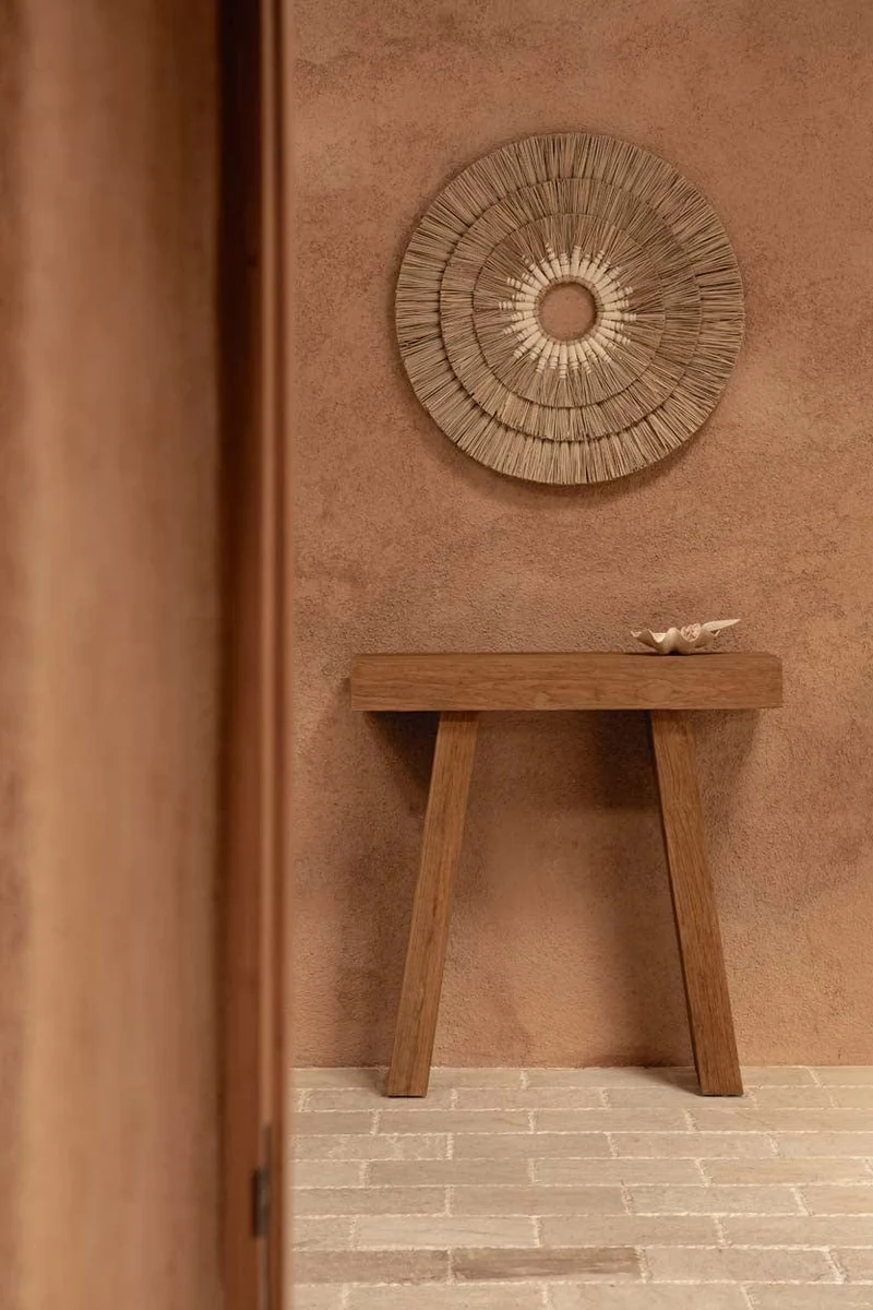 Console en teck massif naturel marron 30x86x87cm Stance - Bazar Bizar
