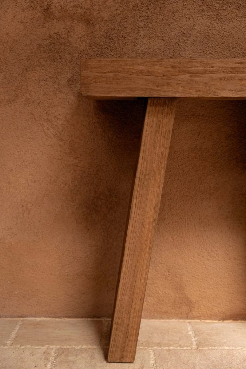 Console en teck massif naturel marron 30x86x87cm Stance - Bazar Bizar