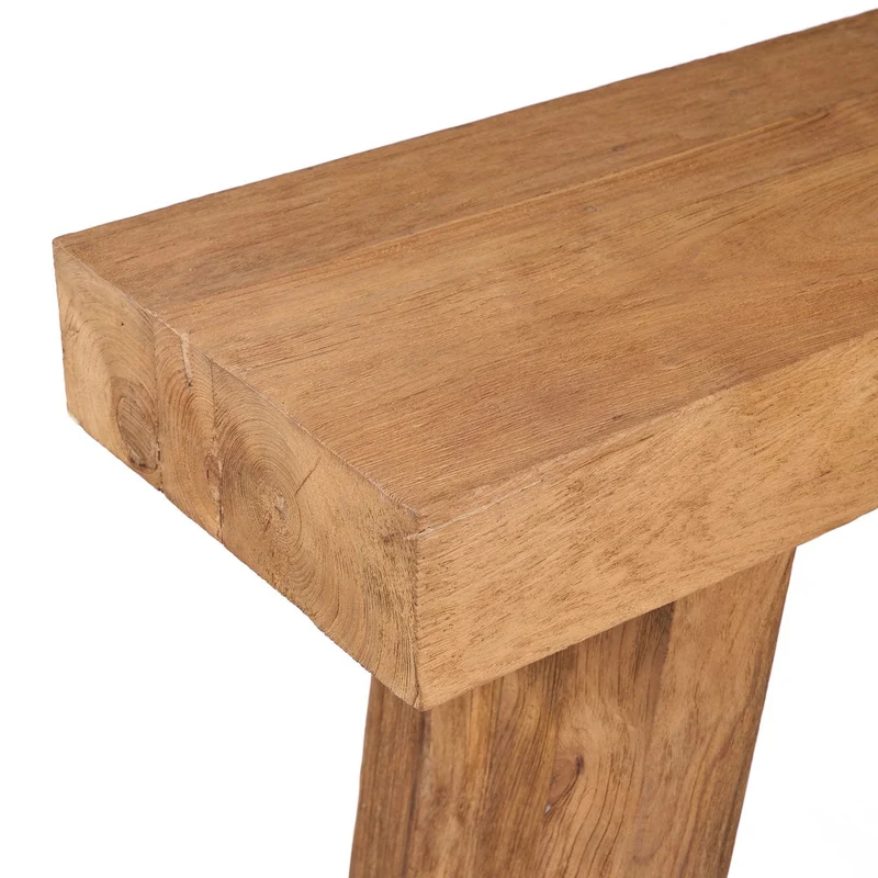 Console en teck massif naturel marron 30x86x87cm Stance - Bazar Bizar