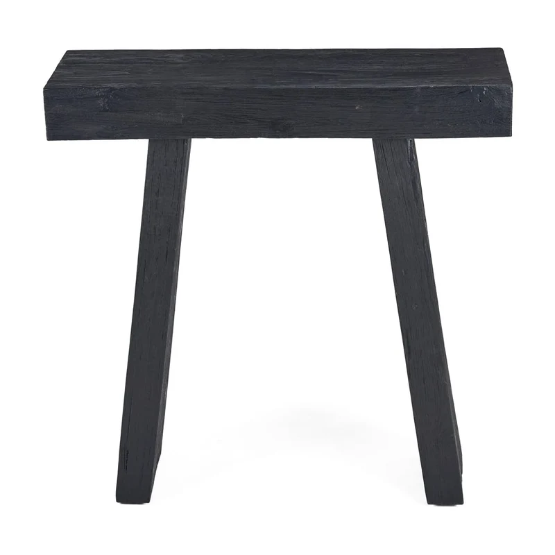 Console en teck massif noir 30x86x87cm Stance - Bazar Bizar