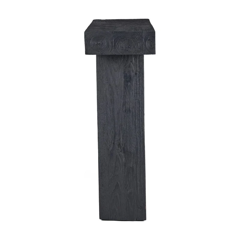 Console en teck massif noir 30x86x87cm Stance - Bazar Bizar
