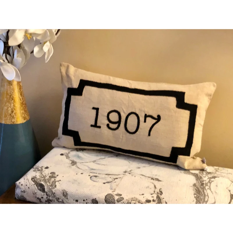 House Number Pillow, House Lumbar Pillow, Custom Number Pillow