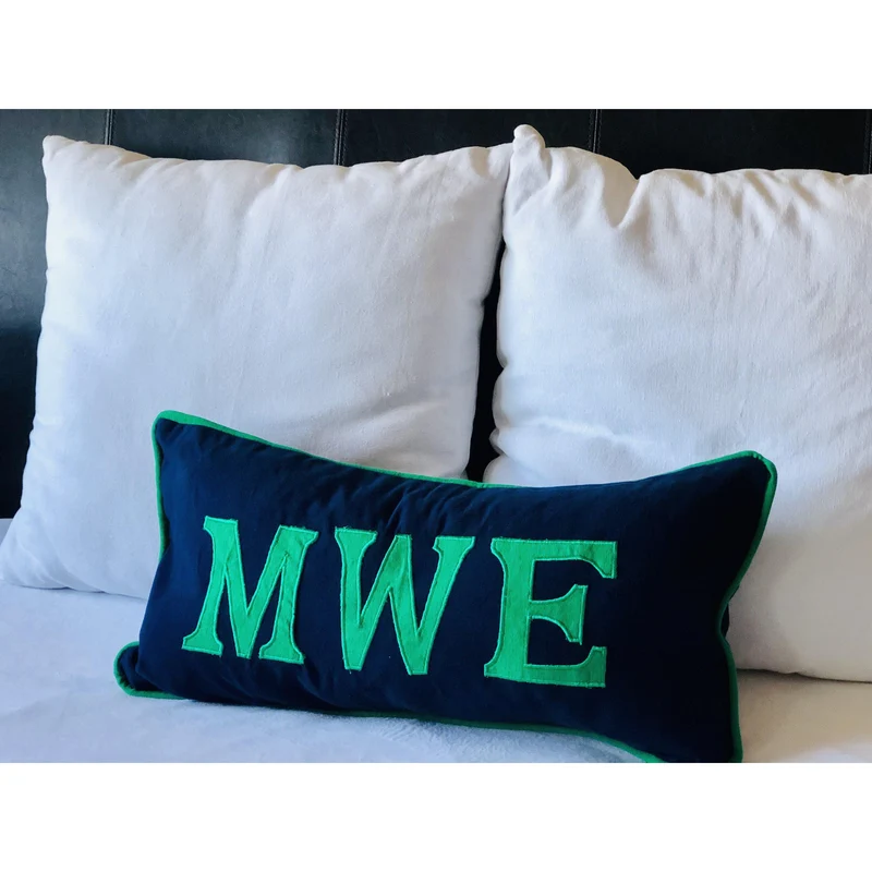 Applique Name Pillow, 14x36 Monogrammed Pillow Covers